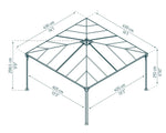 Palram-Canopia 14' x 14' Palermo 4300 Gazebo (Grey / Bronze)-HG9154-Garage Giant 