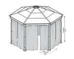 Palram-Canopia Roma/Monaco Gazebo Curtain set - 6 Piece-HG1057-Garage Giant 