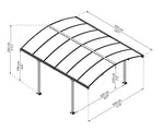 Palram-Canopia Tucson 4300 12' x 14' Gazebo - Gray/Gray-HG9161-Garage Giant 