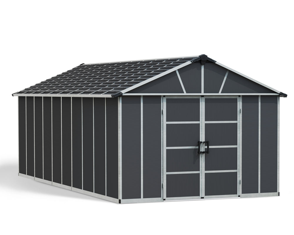 Palram-Canopia Yukon S 11' x 21' Shed - Gray-HG9921SGY-Garage Giant