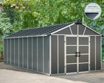 Palram-Canopia Yukon S 11' x 21' Shed - Gray-HG9921SGY-Garage Giant 