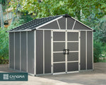 Palram-Canopia Yukon S 11' x 9' Shed - Gray-HG9909SGY-Garage Giant 