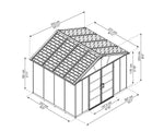 Palram-Canopia Yukon S 11' x 9' Shed - Gray-HG9909SGY-Garage Giant 