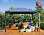 Palram-Canopia Palermo 3600 12' x 12' Gazebo (Grey / Bronze)-HG9152-Garage Giant 