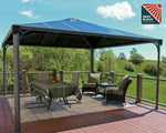 Palram-Canopia 14' x 14' Palermo 4300 Gazebo (Grey / Bronze)-HG9154-Garage Giant 