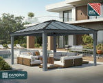 Palram-Canopia Dallas 14' x 16' Gazebo - Gray/Gray-HG9156-Garage Giant 