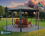 Palram-Canopia Monaco Hexagon Garden Gazebo (Grey / Bronze)-HG9160-Garage Giant 