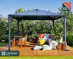 Palram-Canopia Palermo 3600 12' x 12' Gazebo (Grey / Bronze)-HG9152-Garage Giant 