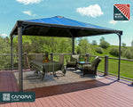 Palram-Canopia 14' x 14' Palermo 4300 Gazebo (Grey / Bronze)-HG9154-Garage Giant 