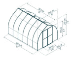 Palram-Canopia Bella 8' x 12' Hobby Greenhouse Kit (Silver)-HG5412-Garage Giant 