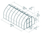 Palram-Canopia Bella 8' x 16' Hobby Greenhouse Kit (Silver)-HG5416-Garage Giant 