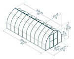 Palram-Canopia Bella 8' x 20' Hobby Greenhouse Kit (Silver)-HG5420-Garage Giant 