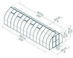 Palram-Canopia Bella 8' x 28' Greenhouse - Silver-HG5428-Garage Giant 