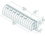 Palram-Canopia Bella 8' x 32' Greenhouse - Silver-HG5432-Garage Giant 