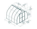 Palram-Canopia Bella 8' x 8' Hobby Greenhouse Kit (Silver)-HG5408-Garage Giant 