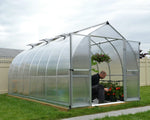 Palram-Canopia Bella 8' x 16' Hobby Greenhouse Kit (Silver)-HG5416-Garage Giant 