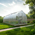 Palram-Canopia Bella 8' x 20' Hobby Greenhouse Kit (Silver)-HG5420-Garage Giant 