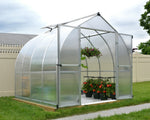 Palram-Canopia Bella 8' x 8' Hobby Greenhouse Kit (Silver)-HG5408-Garage Giant 