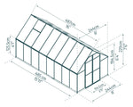 Palram-Canopia Essence 8' x 16' Greenhouse - Silver-HG5816-Garage Giant 