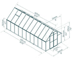 Palram-Canopia Essence 8' x 20' Greenhouse - Silver-HG5820-Garage Giant 