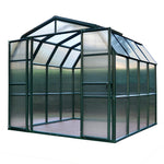 Palram-Canopia Grand Gardener 8' x 8' Greenhouse - Green/Twin Wall-HG7208-Garage Giant 