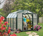 Palram-Canopia Hobby Gardener 8' x 8' Greenhouse - Green-HG7108-Garage Giant 