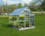 Palram-Canopia Hybrid 6' x 8' Greenhouse (Silver)-HG5508-Garage Giant 