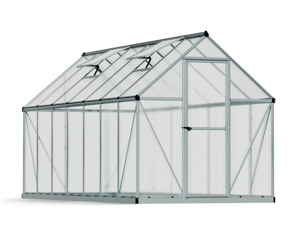 Palram-Canopia Mythos 6' x 14' Hobby Greenhouse (Silver)-HG5014-Garage Giant