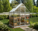 Palram-Canopia Mythos 6' x 4' Hobby Greenhouse (Silver)-HG5005-Garage Giant 