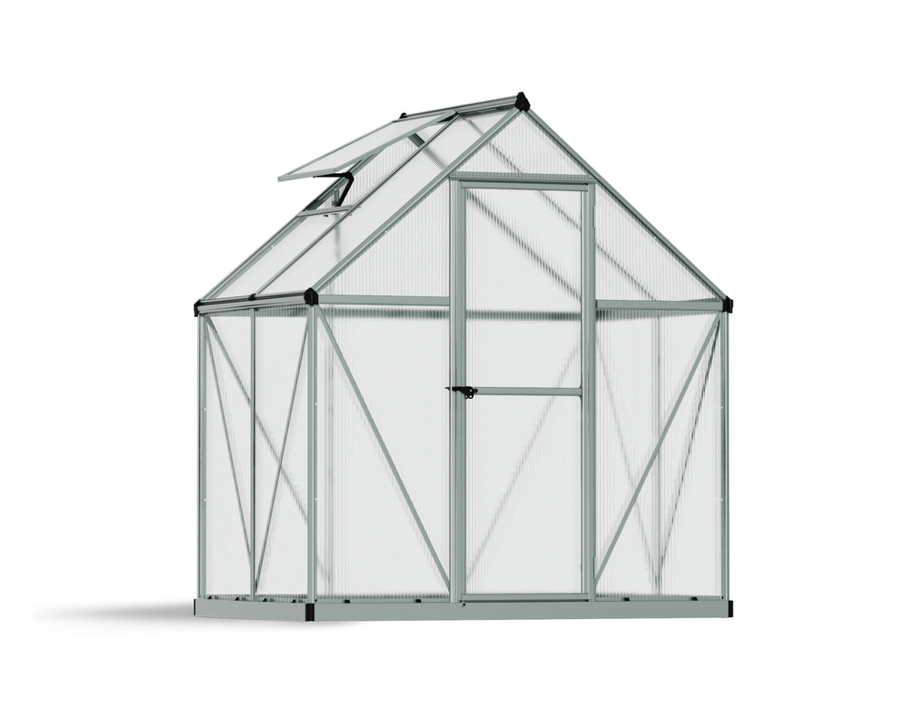 Palram-Canopia Mythos 6' x 4' Hobby Greenhouse (Silver)-HG5005-Garage Giant