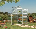 Palram-Canopia Mythos 6' x 6' Greenhouse-Silver-HG5006-1B-Garage Giant 