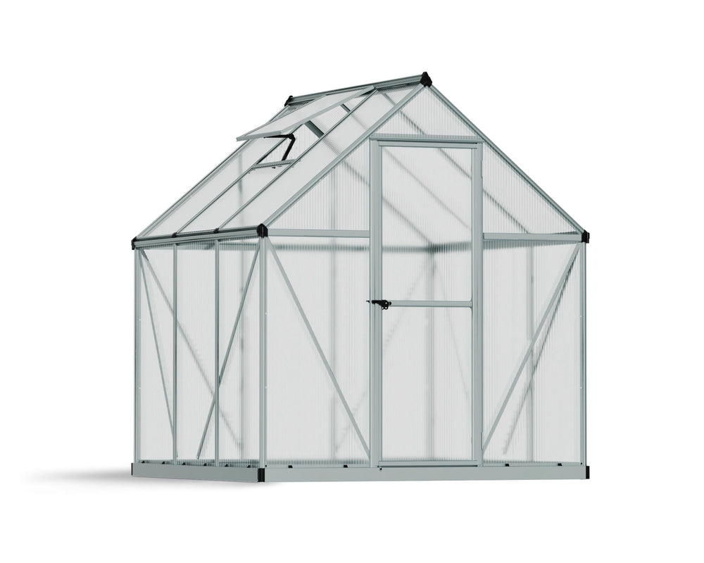 Palram-Canopia Mythos 6' x 6' Greenhouse-Silver-HG5006-1B-Garage Giant
