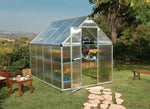 Palram-Canopia Mythos 6' x 8' Hobby Greenhouse (Silver)-HG5008-Garage Giant 