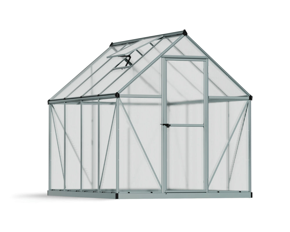 Palram-Canopia Mythos 6' x 8' Hobby Greenhouse (Silver)-HG5008-Garage Giant