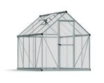 Palram-Canopia Mythos 6' x 8' Hobby Greenhouse (Silver)-HG5008-Garage Giant 