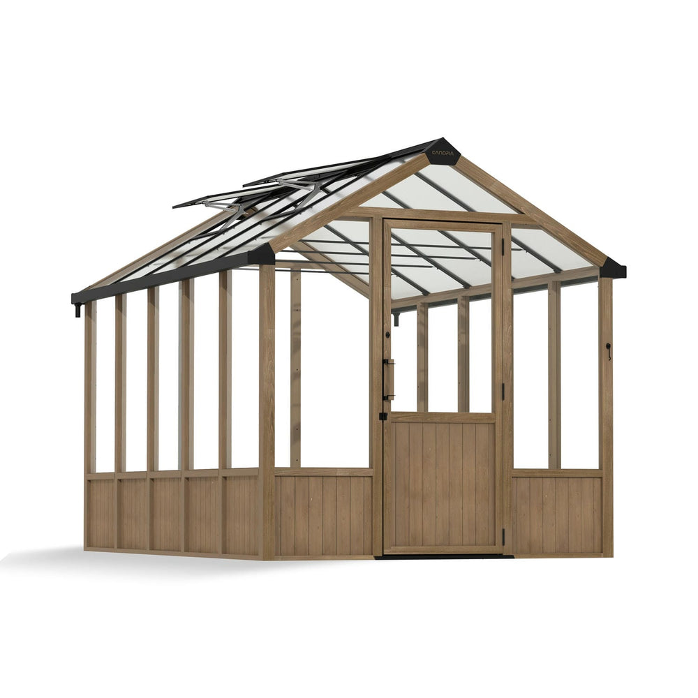 Palram-Canopia Natura 8' x 12' Cedar Greenhouse - Brown-HG5704-Garage Giant