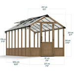 Palram-Canopia Natura 8' x 17' Cedar Greenhouse - Brown-HG5705-Garage Giant 