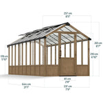 Palram-Canopia Natura 8' x 22' Cedar Greenhouse - Brown-HG5706-Garage Giant 