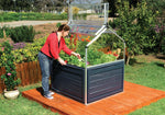 Palram-Canopia Plant Inn 4' x 4' Raised Garden Bed - Black/Clear-HG3320-Garage Giant 