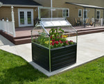 Palram-Canopia Plant Inn 4' x 4' Raised Garden Bed - Black/Clear-HG3320-Garage Giant 