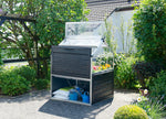 Palram-Canopia Plant Inn 4' x 4' Raised Garden Bed - Black/Clear-HG3320-Garage Giant 