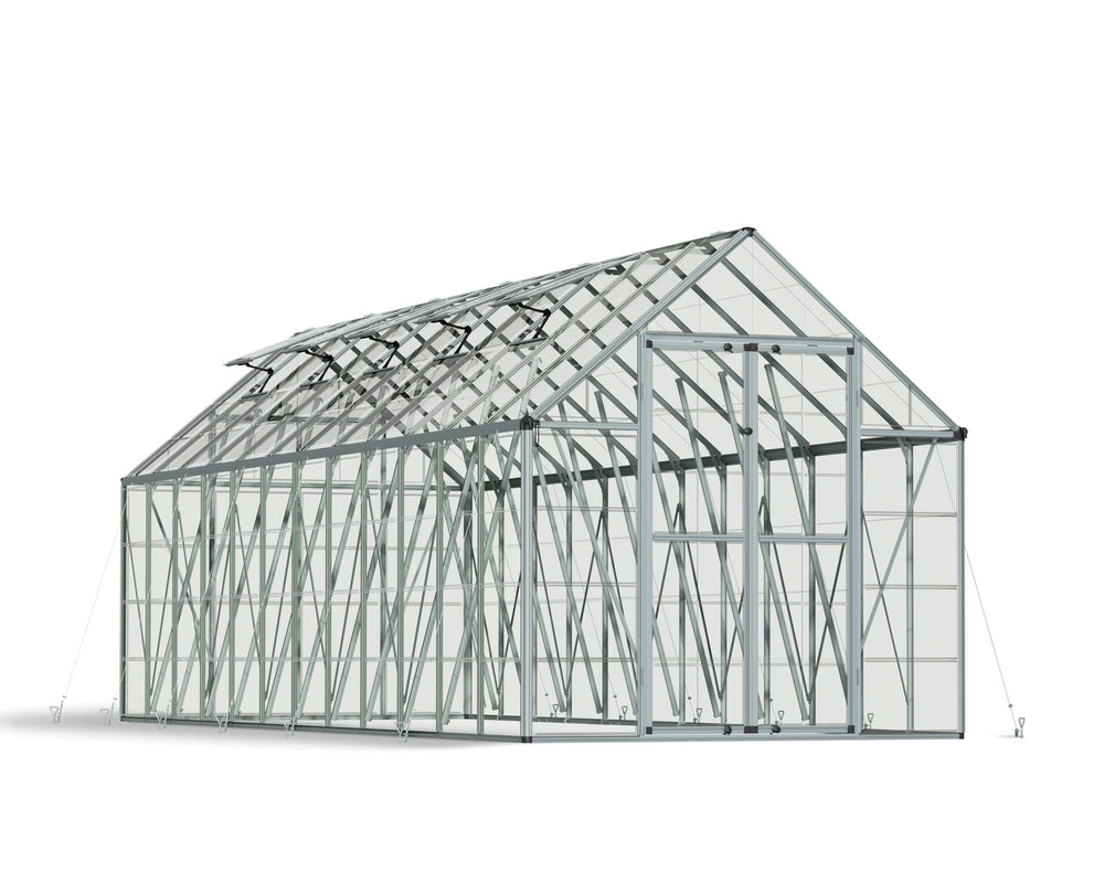 Palram-Canopia Snap & Grow 8' x 24' Greenhouse - Silver-HG8024-Garage Giant