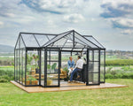Palram-Canopia Triomphe Chalet 12' x 15' Greenhouse - Black-HG5500-Garage Giant 