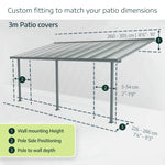 Palram-Canopia Feria 10' x 10' Patio Cover (Grey / Clear)-HG9410-Garage Giant 