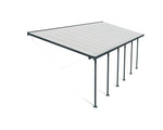 Palram-Canopia Feria 10' x 28' Patio Cover (Grey / Clear)-HG9428-Garage Giant 