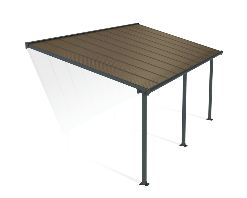 Palram-Canopia Olympia 10' X 20' Patio Cover (Grey / Bronze)-HG8820-Garage Giant