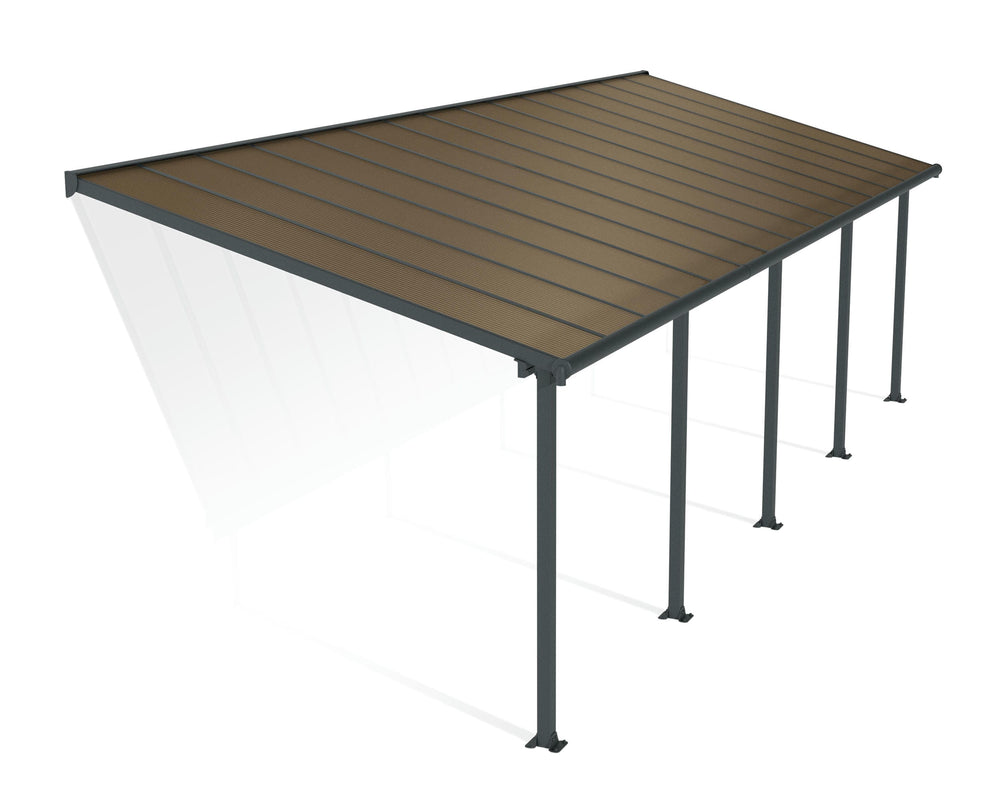 Palram-Canopia Olympia 10' X 30' Patio Cover (Grey / Bronze)-HG8830-Garage Giant
