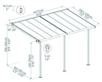 Palram-Canopia Sierra 7.5' x 15' Patio Cover - White/Diffused Clear-HG9084-Garage Giant 