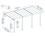 Palram-Canopia Sierra 7.5' x 22.5' Patio Cover - White/Diffused Clear-HG9085-Garage Giant 