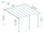 Palram-Canopia Sierra 10' x 14' Patio Cover - Gray/Gray-HG9077-Garage Giant 